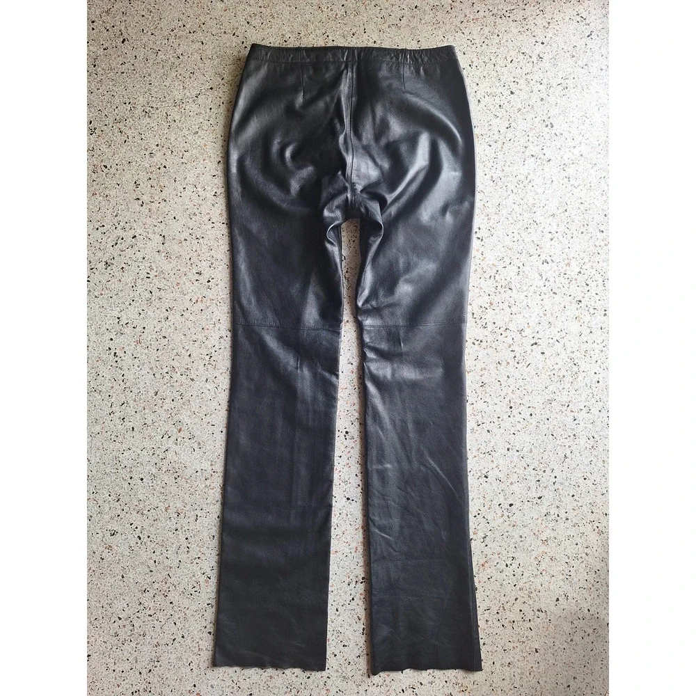 Hugo Buscati 100% Genuine Leather Full Length Moto Lined Pants - Picture 5 of 12